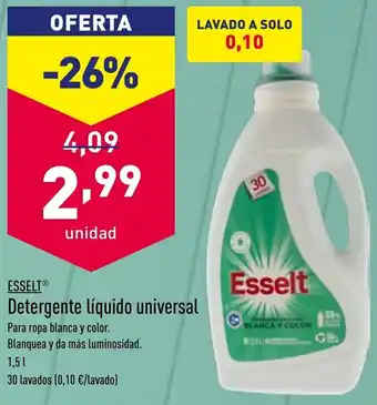ALDI Esselt® Detergente Líquido Universal 1.5 l. 30 Lavados oferta