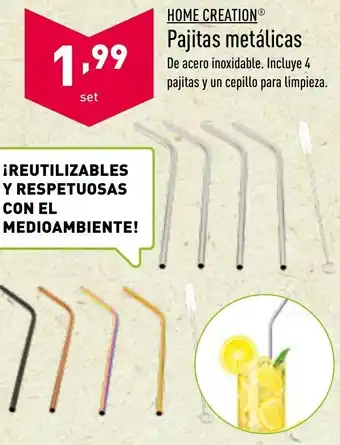 ALDI Home Creation® Pajitas Metálicas Set oferta