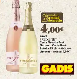 Gadis Freixenet carta nevada brut nature o carta rosé oferta