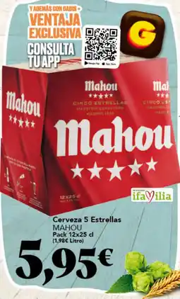 Gadis Mahou cerveza 5 estrellas oferta