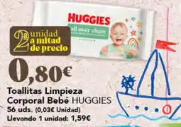 Gadis Huggies toallitas limpieza corporal bebé oferta