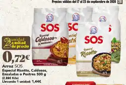 Gadis SOS arroz especial risotto caldosos ensaladas postres oferta