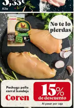 Gadis Coren pechuga pollo corral bandeja oferta