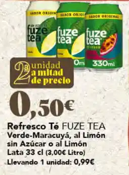 Gadis Fuze Tea Refresco Té Verde-Maracuyá, al Limón, sin Azúcar o al Limón oferta