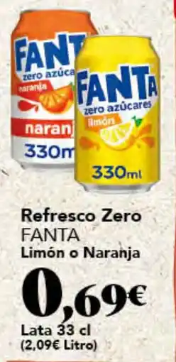 Gadis Fanta refresco zero limón o naranja oferta