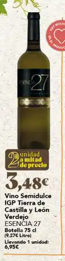Gadis Esencia 27 Vino Semidulce IGP Tierra de Castilla y León Verdejo oferta