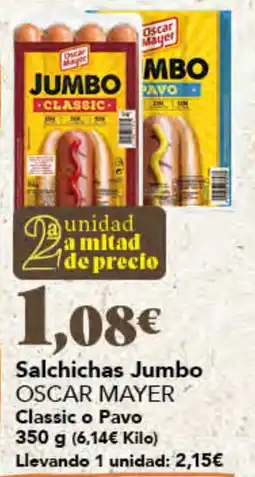 Gadis Oscar Mayer Salchichas Jumbo Classic o Pavo oferta