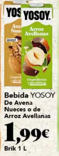 Gadis Yosoy bebida de avena nueces o de arroz avellanas oferta