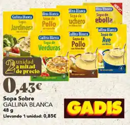Gadis Gallina Blanca sopa sobre oferta