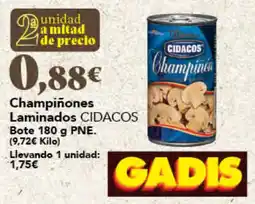 Gadis Cidacos champiñones laminados oferta