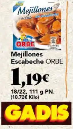 Gadis Orbe mejillones escabeche oferta