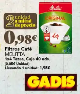 Gadis Melitta filtros café oferta