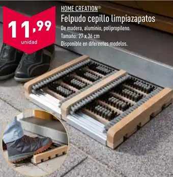 ALDI Home Creation® Felpudo Cepillo Limpiazapatos oferta