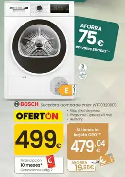 Eroski Bosch secadora bomba de calor wtr83200es oferta