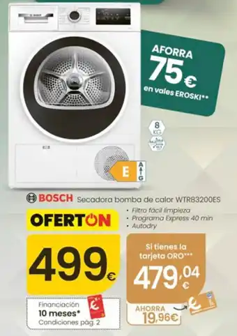 Bosch secadora bomba de calor wtr83200es