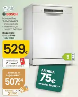 Eroski Bosch lavavajillas sms4emw06e oferta