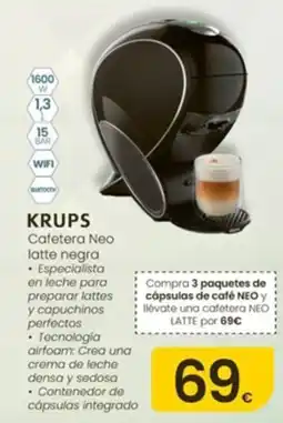 Eroski Krups cafetera neo latte negra oferta