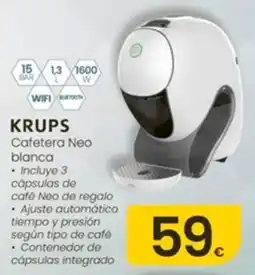 Eroski Krups cafetera neo blanca oferta