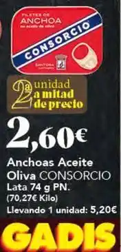 Gadis Consorcio - anchoas aceite oliva oferta