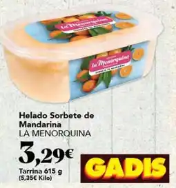 Gadis La menorquina - helado sorbete de mandarina oferta