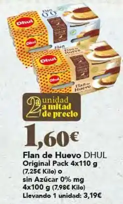 Gadis Dhul - flan de huevo original pack 4x110g oferta