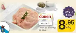 Eroski Coren filetes de pechuga de pavo oferta
