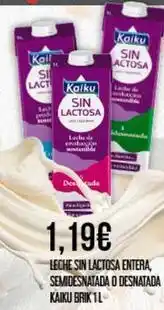 Kaiku - leche sin lactosa entera, semidesnatada o desnatada