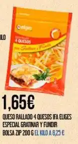 Claudio Ifa eliges - queso rallado 4 quesos ifa especial gratinar y fundir oferta
