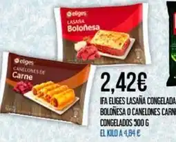 Claudio Eliges - lasaña congelada boloñesa o canelones carni congelados oferta