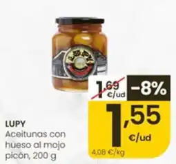 Eroski Lupy aceitunas con hueso al mojo picón oferta