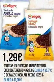 Claudio Eliges - tortitas de arroz integral chocolate negro oferta