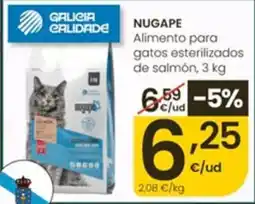 Eroski Nugape Alimento para gatos esterilizados de salmón oferta