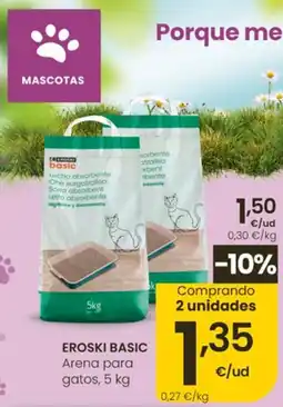 Eroski eroski basic arena para gatos oferta