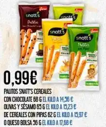 Claudio Snatt's - palitos snatt's cereales con chocolate oferta