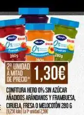 Claudio Hero - confitura 0% sin azucar anadidos arandanos y frambuesa, ciruela, fresa o melocoton oferta