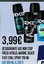 Claudio Axe - desodorante non stop fresh apollo, marine, black o ice chill spray oferta
