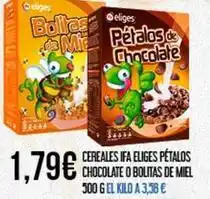 Claudio Eliges - cereales ifa petalos chocolate o bolitas de miel oferta