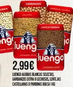Claudio Luengo - alubias blancas selectas, garbanzos extra o lechosos, lentejas castellanas o pardinas bolsa oferta
