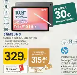 Eroski Samsung galaxy tab s10 lite 6+128 oferta
