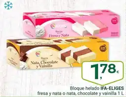 Supermercados Dani Ifa eliges - bloque helado fresa y nata, chocolate y vainilla oferta
