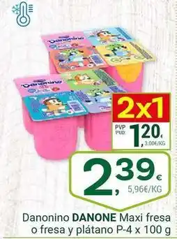 Supermercados Dani Danone - danonino maxi fresa o fresa y platano oferta