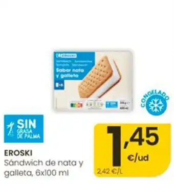 Eroski sándwich de nata y galleta