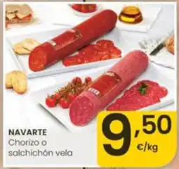 Eroski Navarte chorizo o salchichón vela oferta
