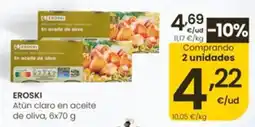 Eroski Eroski atún claro en aceite de oliva oferta