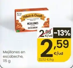 Eroski Palacio de Oriente mejillones en escabeche oferta