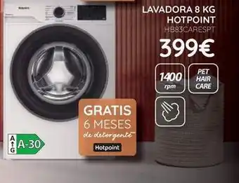 Hotpoint - lavadora 8 kg hb83carespt