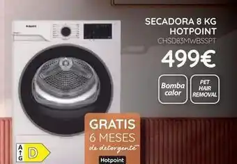 Hotpoint - secadora 8 kg chsd83m-wcssft