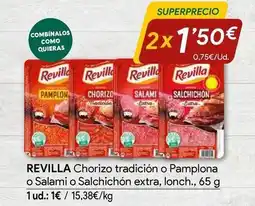 Masymas Revilla - chorizo tradicion o pamplona o salami o salchichon extra, lonch oferta