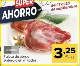 Autoservicios Familia Paleta de cerdo entera o en mitades oferta