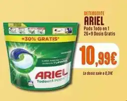 Masymas Ariel - pods todo en 1 26+9 dosis gratis oferta